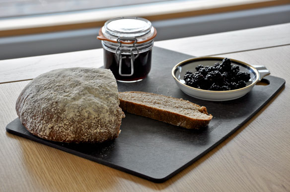 Blackerry jam and homemade bread in the croft kitchen