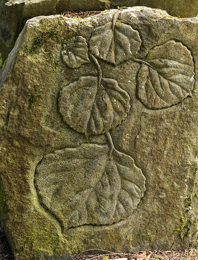 Stone leaf carving